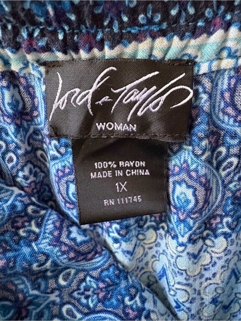 Lord & Taylor Blue Patterned Maxi Skirt - Picture 6 of 8